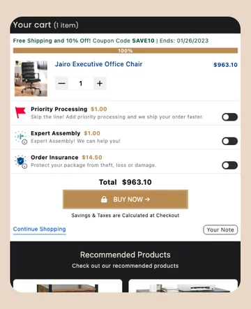 Custom Shopify Cart Drawer Design