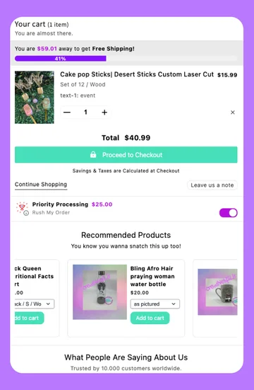 Custom Shopify Cart Drawer Design