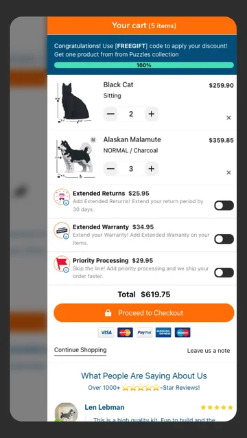 Custom Shopify Cart Drawer Design