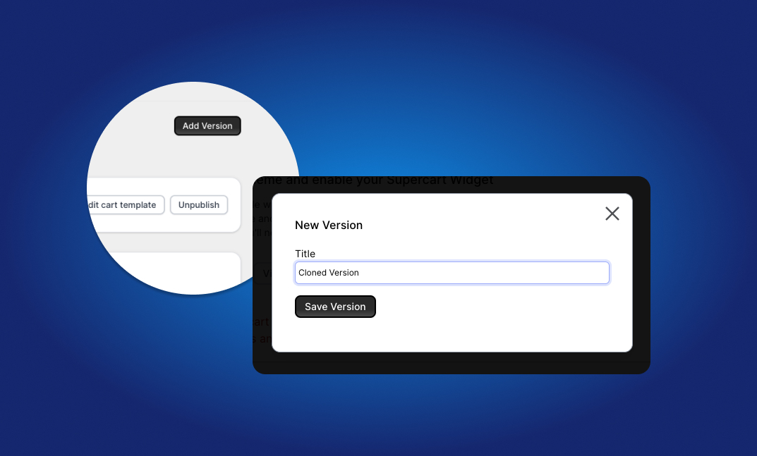 Create New Cart Version Modal