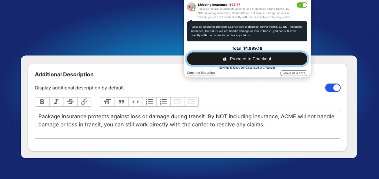 Shipping Protection Claim Settings, Replacement Rules, and Terms