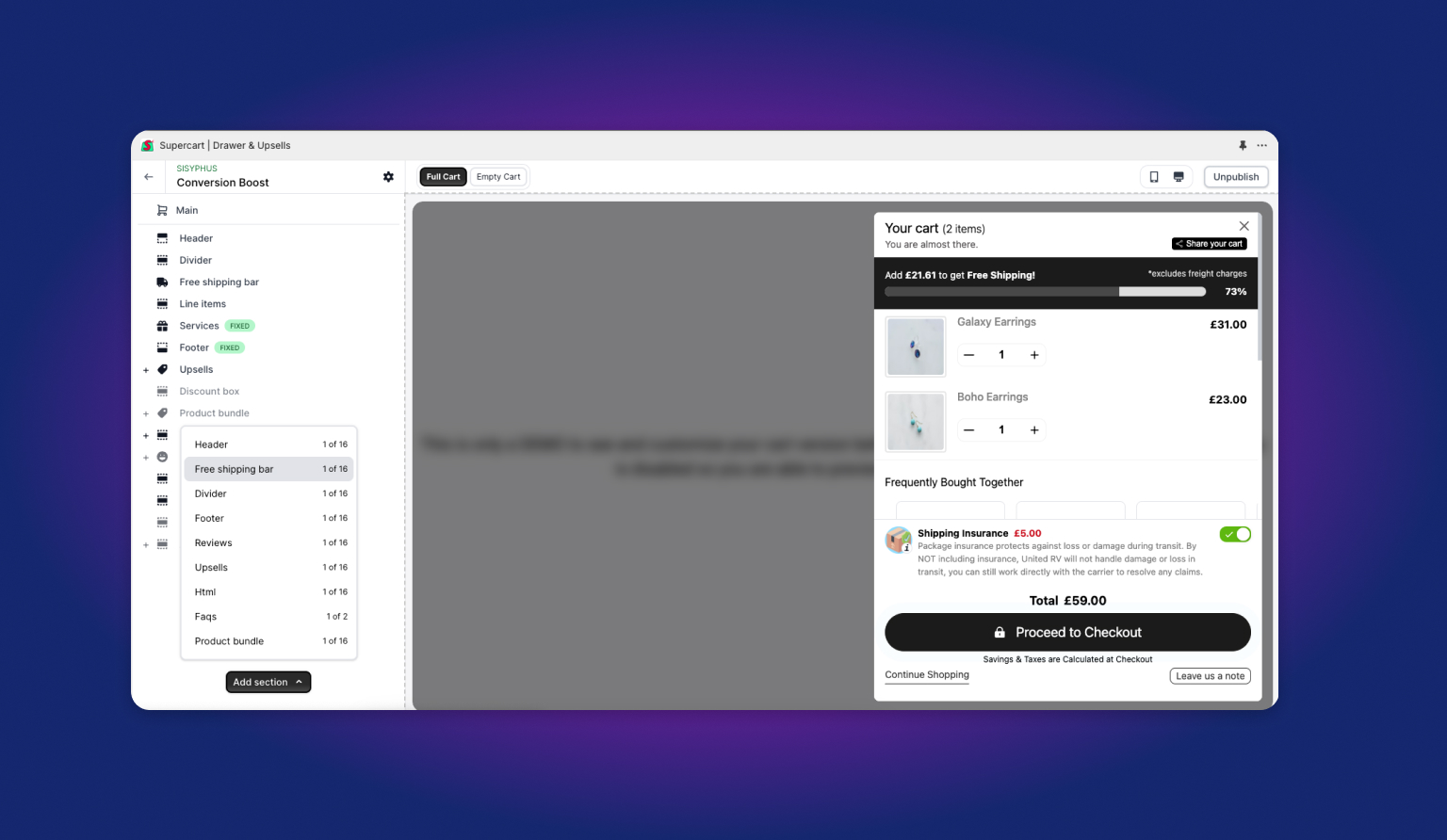 Supercart A/B Split Testing Dashboard